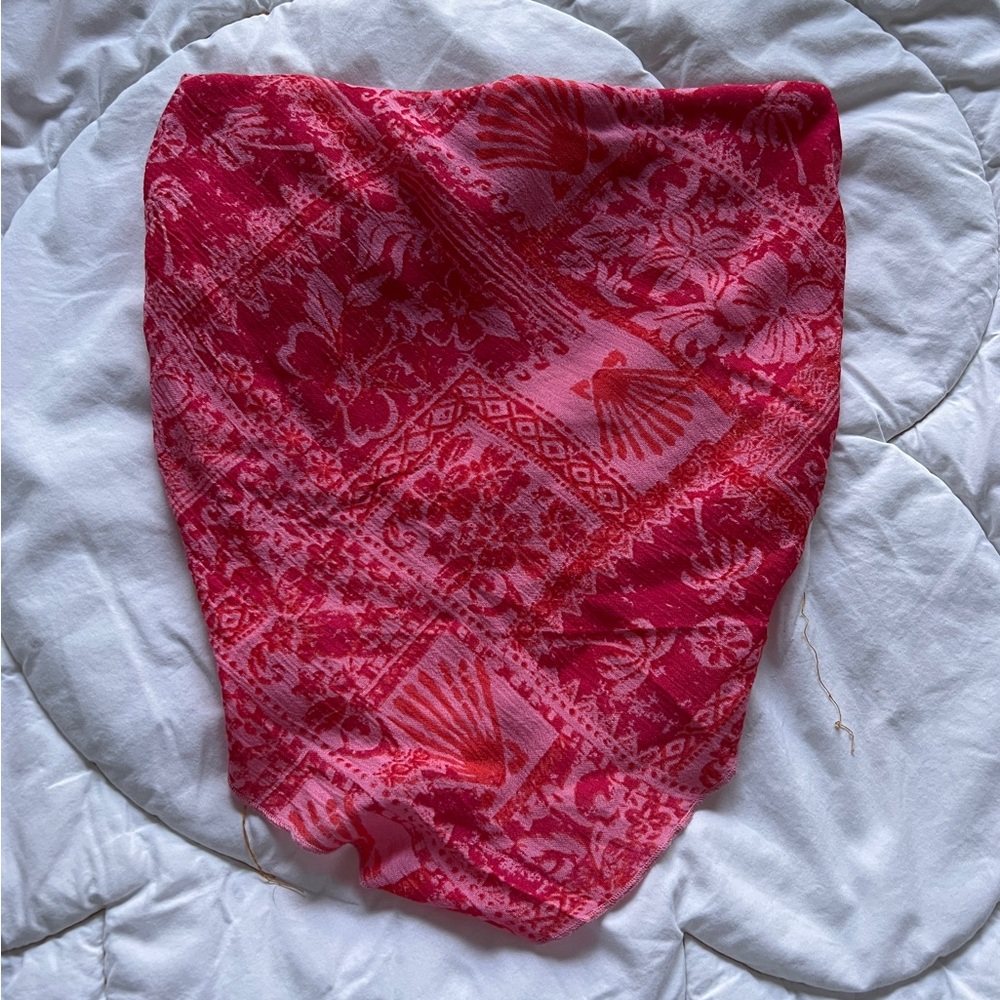 Pink Free People Tube Top with Beach Detail